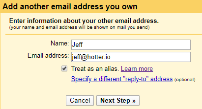 Gmail - alias settings