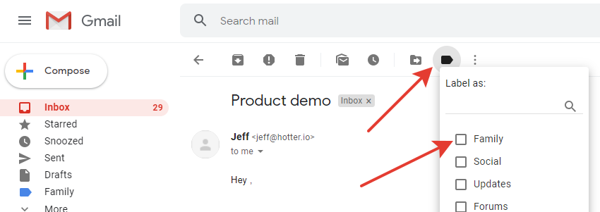 Gmail - marking emails with labels