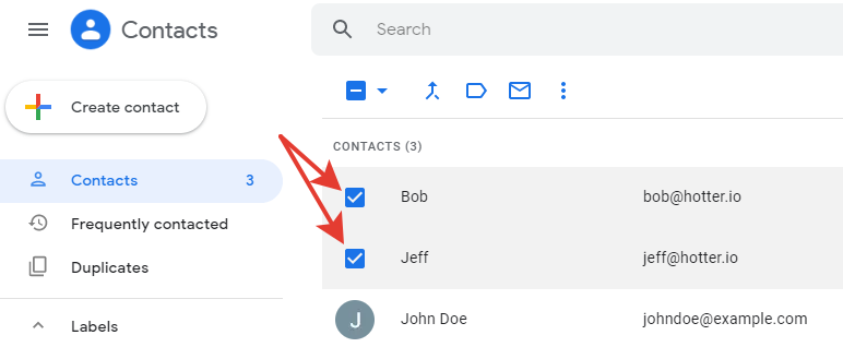 Gmail - select contacts