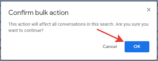 gmail - confirm bulk action button