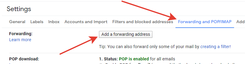 Gmail - Forwarding and POP/IMAP options