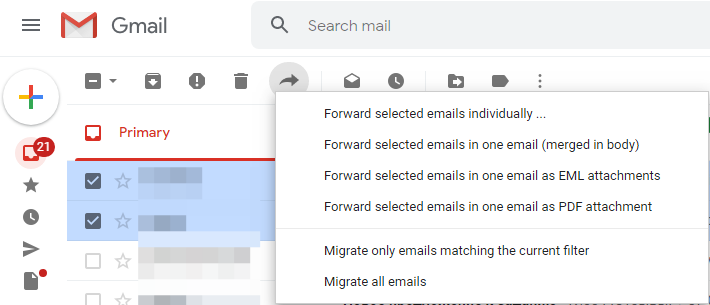 Gmail - forward extension