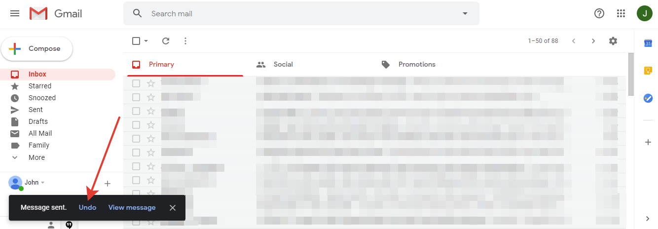 Gmail - undo sending button
