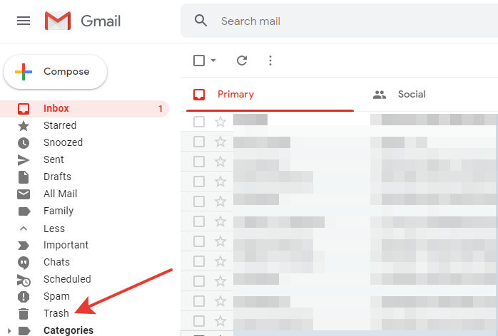 Gmail - trash label
